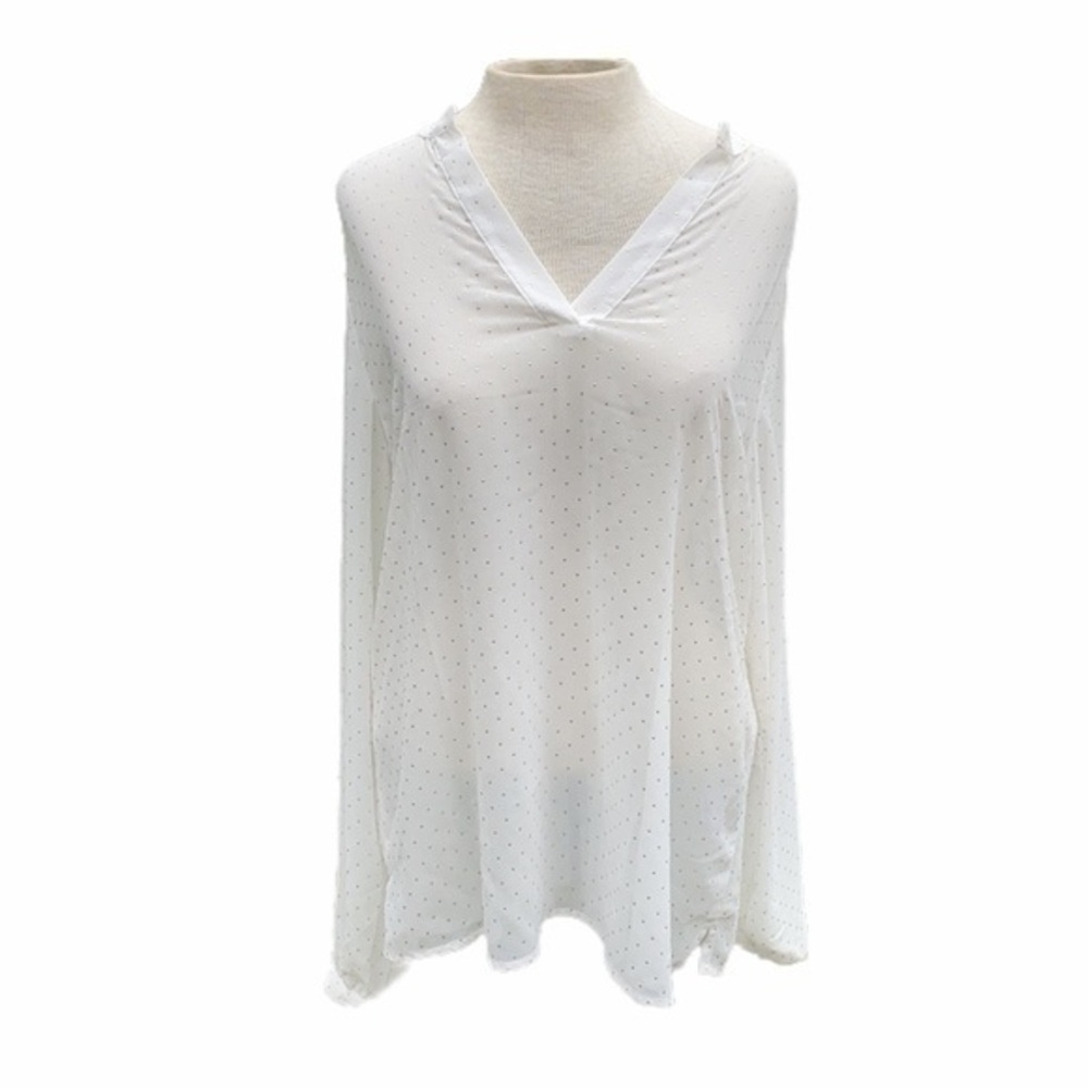 a.n.a long sleeve sheer white blouse, size LT